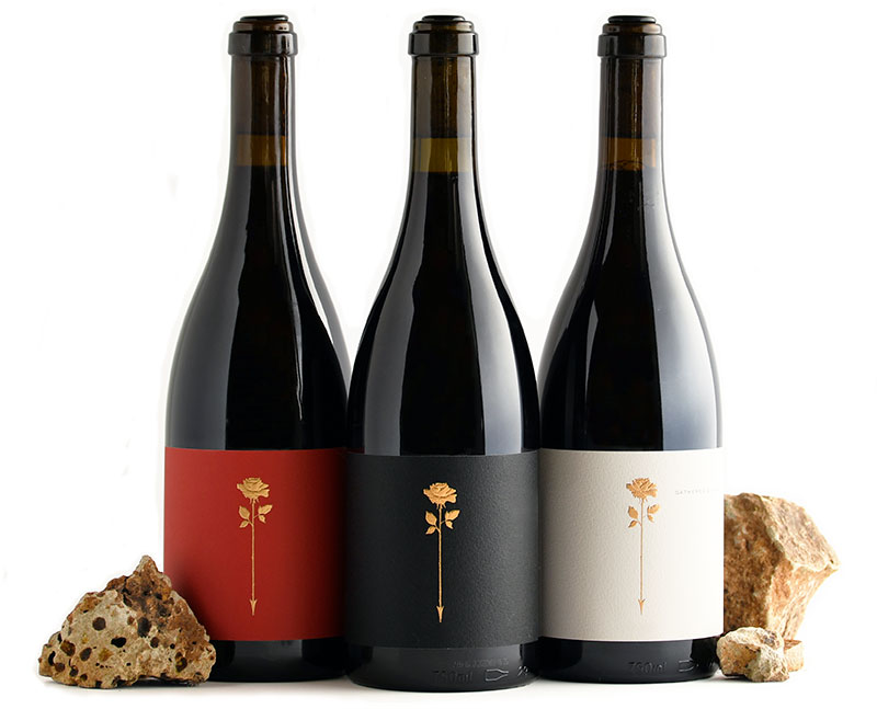 ThreeBottles Red Black White Label Bottles